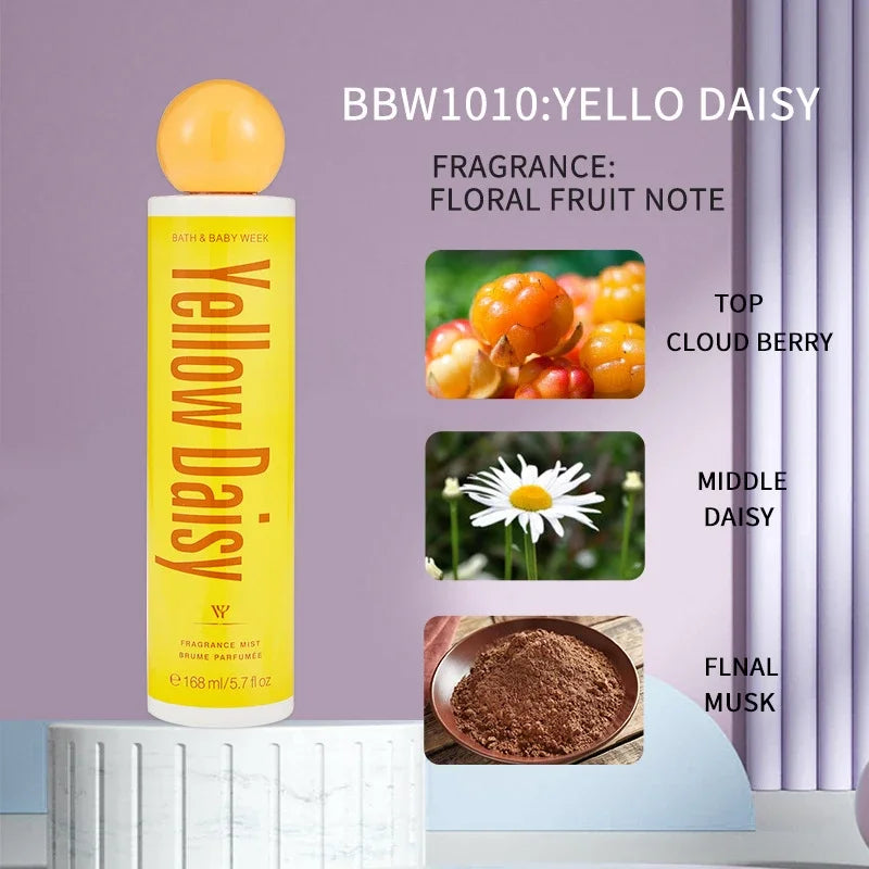 Sublime Gourmet Fragrance Mist, Unisex Fresh Berry Sweet Cookie Chocolate Cream Scent Body Spray 168ml Alluring Aroma Splash Zpaxo Yellow Daisies 168ml