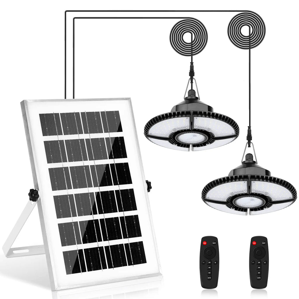 Dimmable 1000LM Solar Panel Shed Light Double Head LED Chandelier Zpaxo Double-272LED White-6000K China Mainland