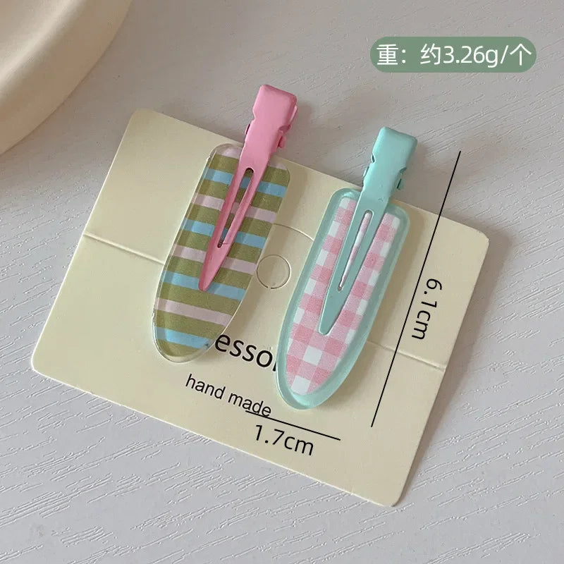 2 Candy Fruit Hair Bang Clip Summer Hairpin No Crease Acrylic