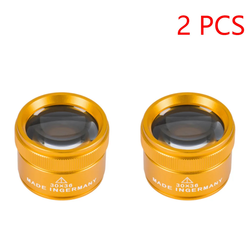 Portable 30X Magnifying Glass Handheld Lightweight K9 Optical Lens