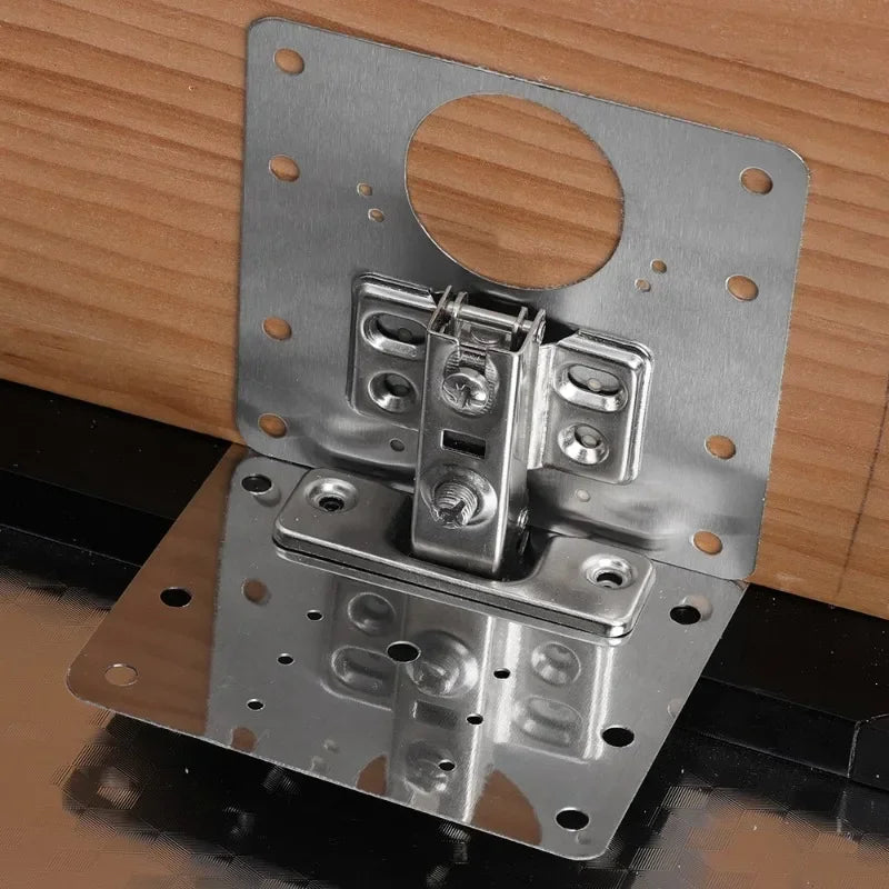 Cabinet Hinge Repair Plate Kit Kitchen Cupboard Door Hinge Mounting Plate With Holes Flat Fixing Brace Brackets Household Tools Zpaxo