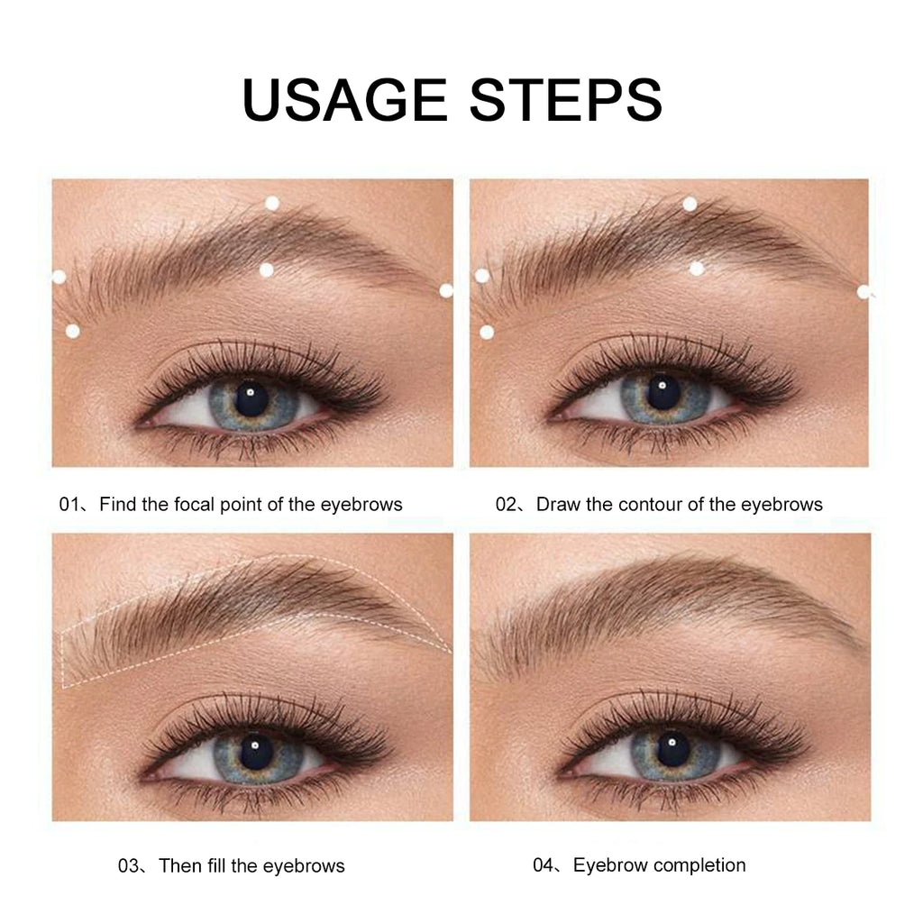 3-color Eyebrow Powder Palette With Eyebrow Brush - Natural Long-Lasting Eyebrow Powder Eyebrow Shape Waterproof and Sweat-proof Zpaxo