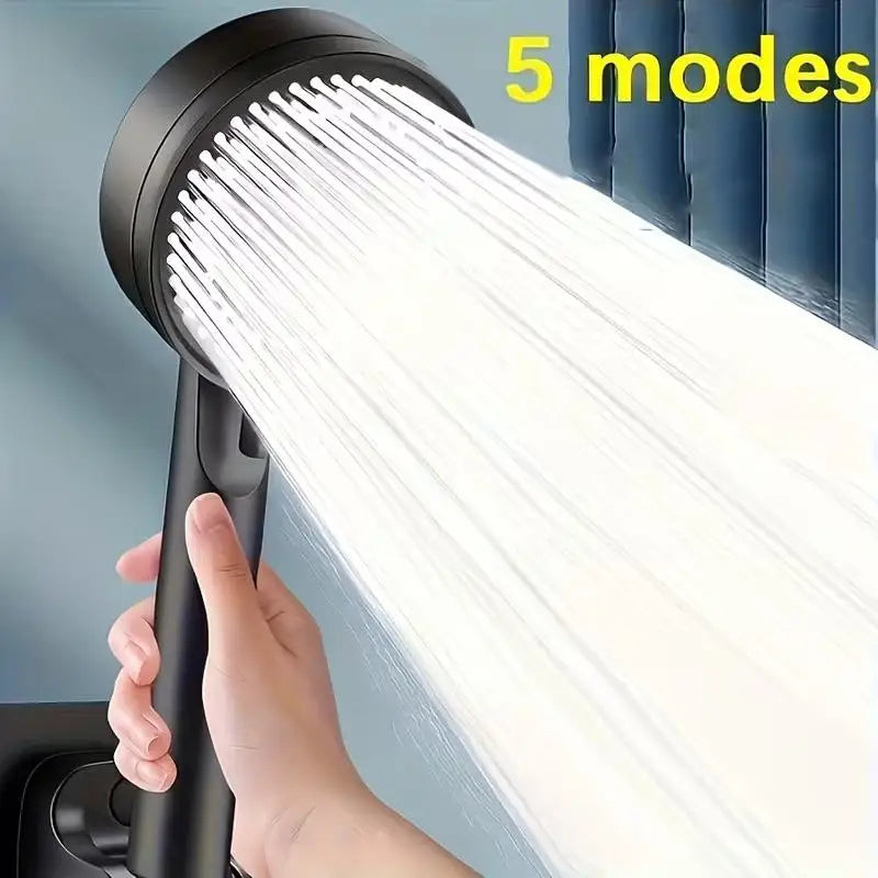 2pcs High-Pressure Shower Head, 5/6 Modes, Rain/Massage/Spray Gun, Plug-and-Play, Handheld/Fixed Zpaxo