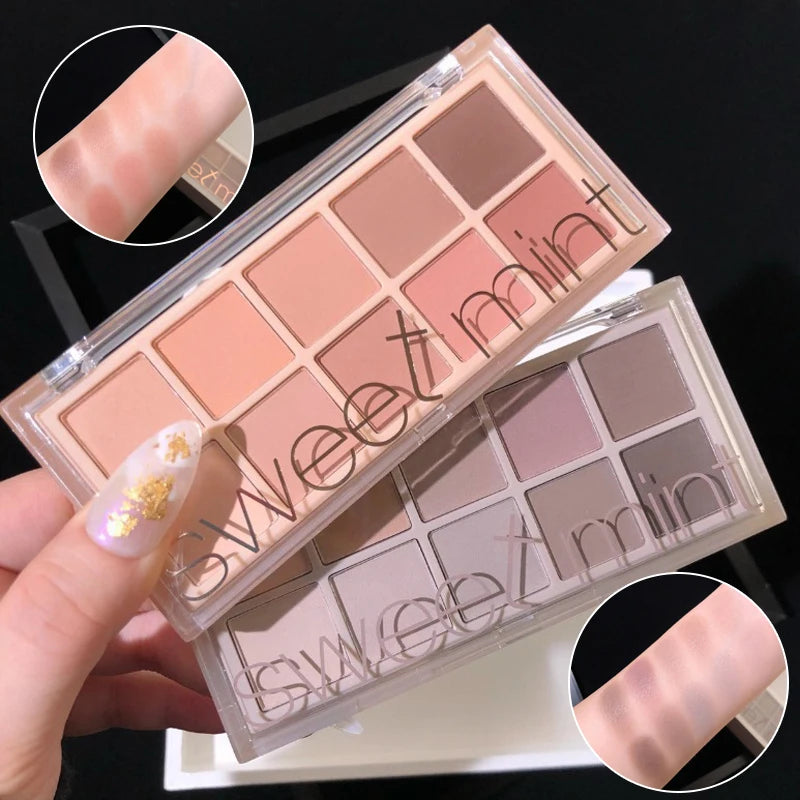10 Eyeshadow Palette Matte Pearl Fine Shining Pumpkin Tea Milk Earth