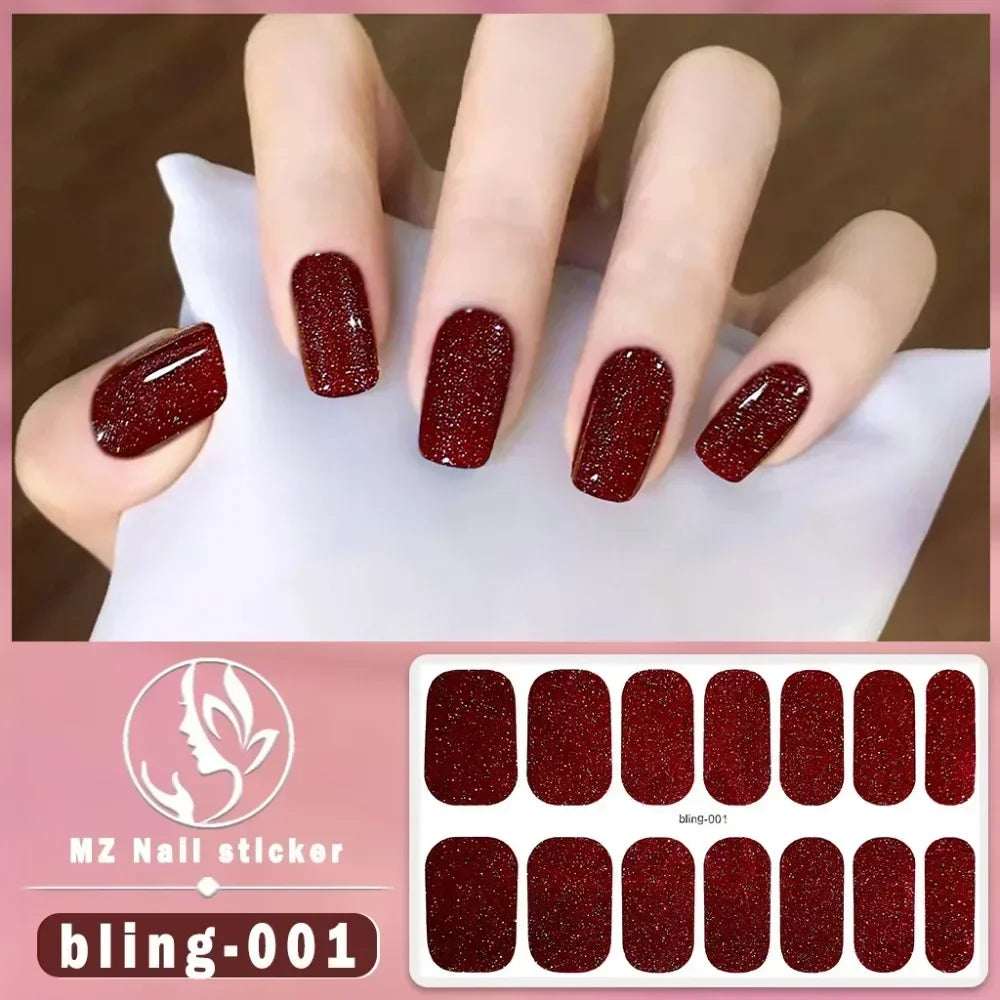 Baking Free Fashionable Nail Art Stickers Collection Manicure DIY Nail Polish Strips Wraps for Party Decor Zpaxo 001