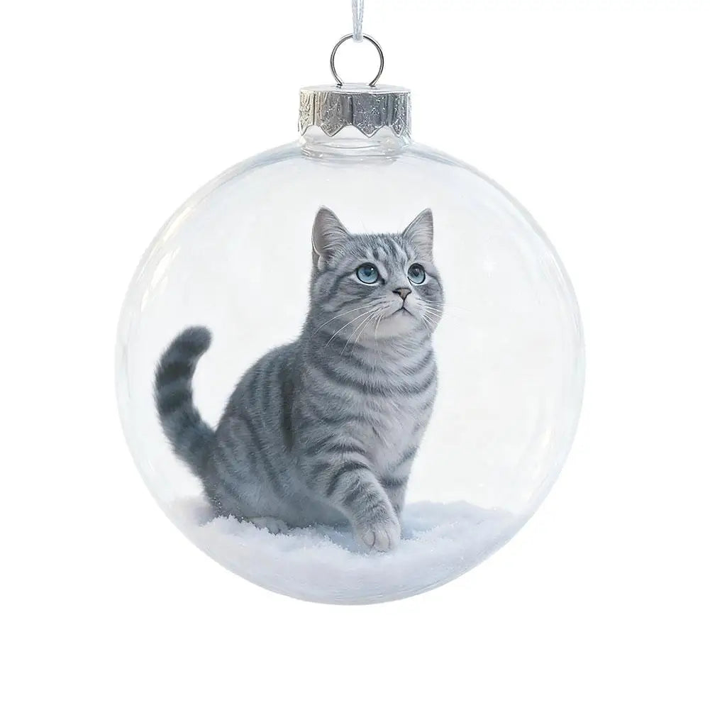 3D Cat Christmas Ornament | Kitten Bauble Gift for Cat Lovers Christmas Ornament Zpaxo I