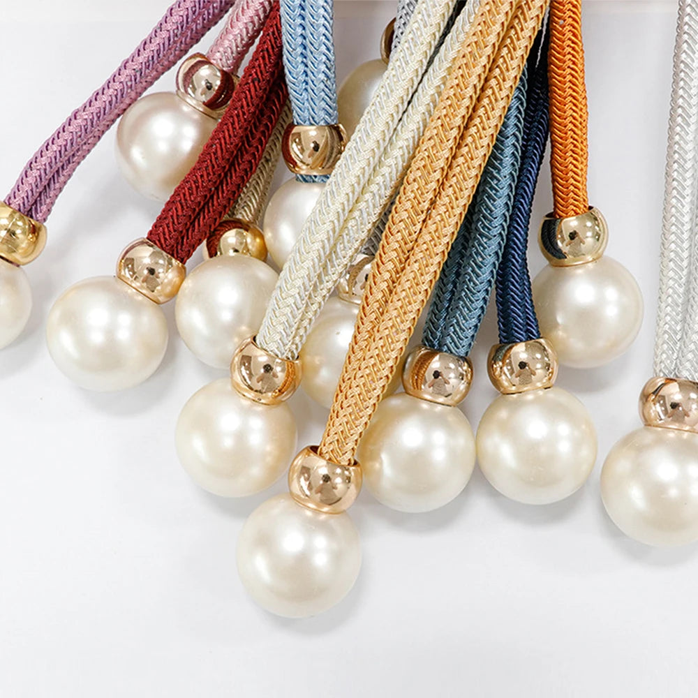 Pearl Curtain Tieback Adjustable Curtain Clip Tie Back Buckle Curtain Rope Pull-outs Curtain Decor for Home Bedroom Office Zpaxo