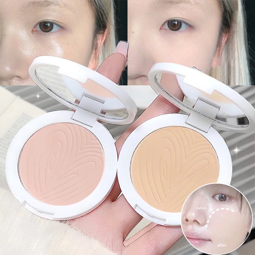 Natural Velvet Face Powder Pressed Powder Concealer Foundation Oil Control Setting Waterproof Long Lasting Makeup Dual-Use Zpaxo