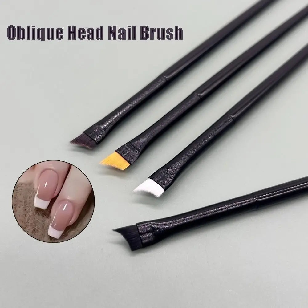 Oblique Head Nail Brush Pen Flat Thin Painting Half Moon Shape Zpaxo