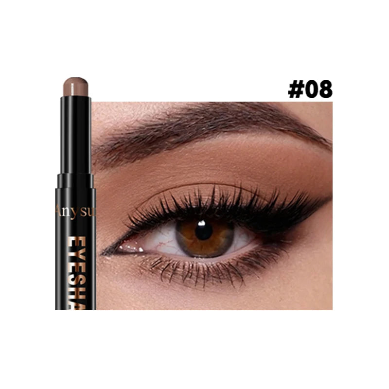 Pearl Metallic Eyeshadow Stick Sparkle Highlight One-Swipe Lazy Eye Shadow Highlighter Brightener Bold Multicolor 3D Eyes Makeup Zpaxo 08
