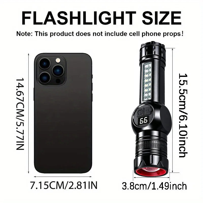 Mikenoon Tactical LED Flashlight – Zoomable USB Rechargeable Torch Tactical LED Flashlight Zpaxo