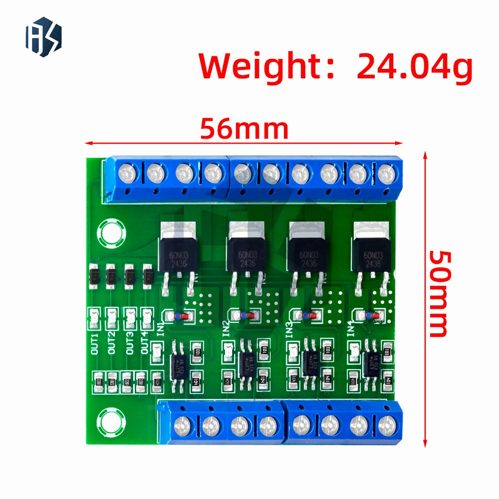 1 MOS FET 4 Channel Pulse Trigger Switch Controller Board PWM Zpaxo