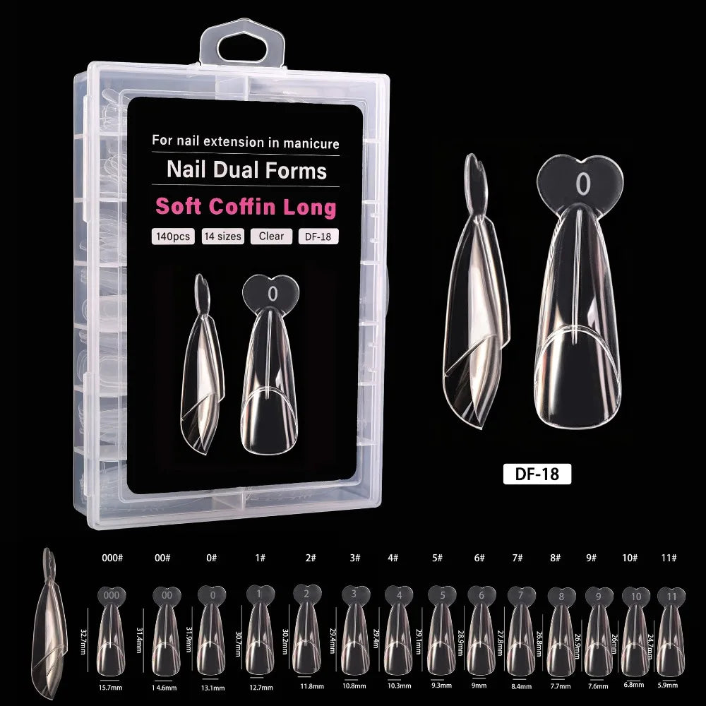 14 Sizes French Nail Dual Form Inner Line Reusable Extension Mold Zpaxo DF-18
