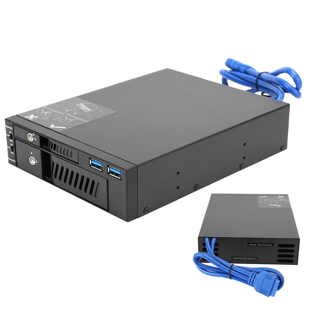 2 5 3 Hard Drive Enclosure Disk Mobile Rack Case Dual Optical