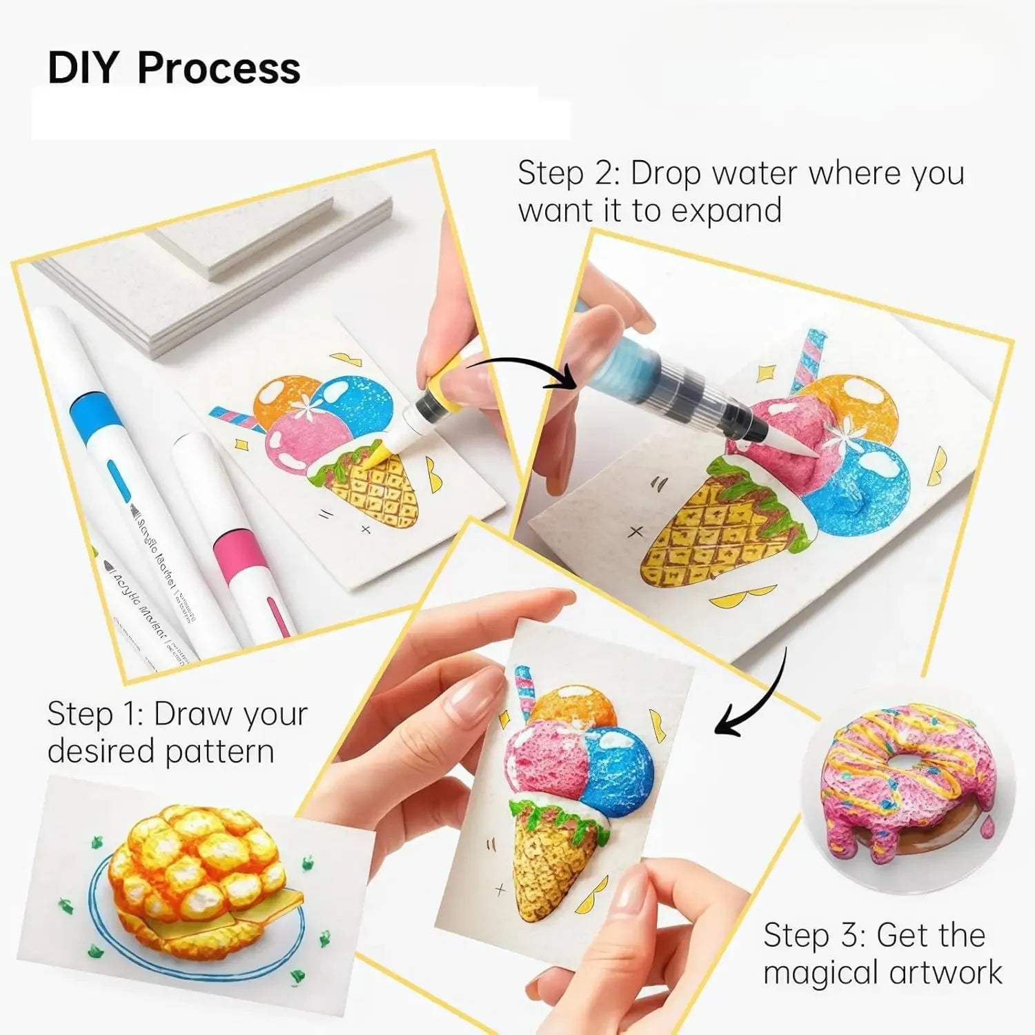 Magic Puffy Paint 3D Drawing Canvas Sponge Foam Texture Blank