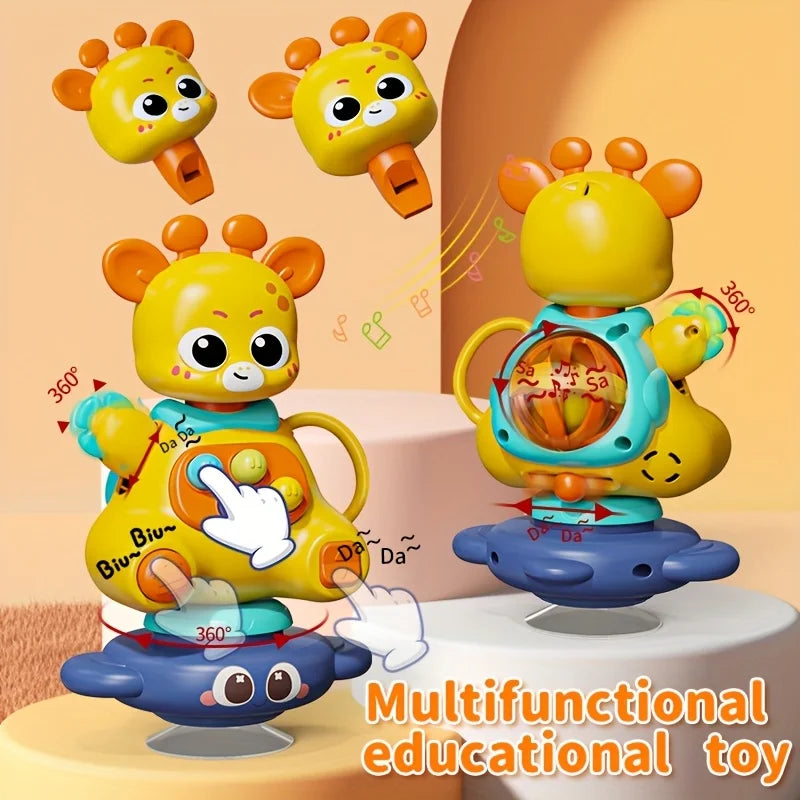 Interactive Giraffe Toy Suction Cup 360 Rotation ABS Motor Skills