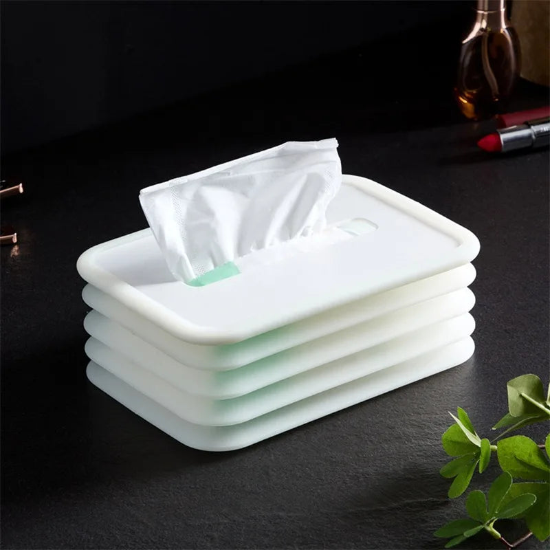 Luminous Desktop Coreless Tissue Box – Silent Auto-Compression Tissue Box Holder Zpaxo