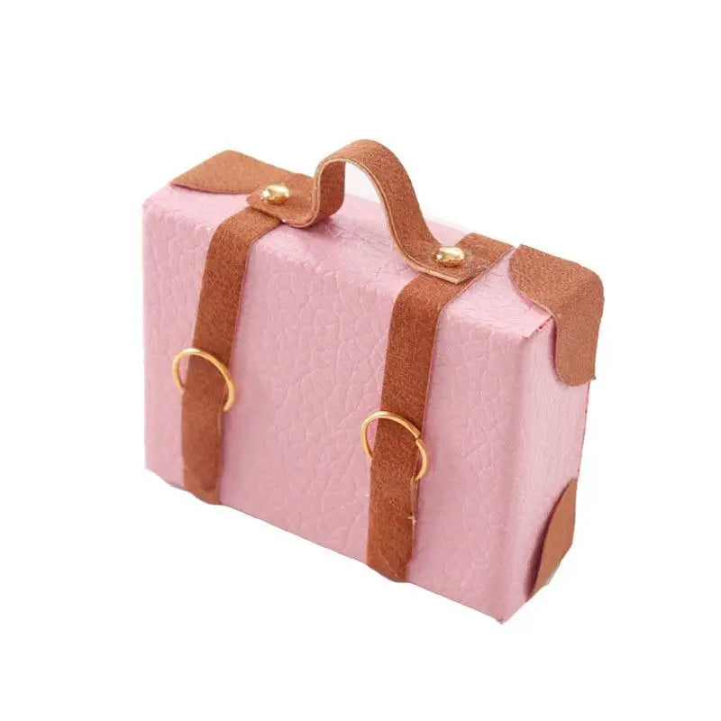 ▶1:12 Dollhouse Miniature Briefcase Suitcase Model Decor Toy Doll House Accessories Zpaxo Pink