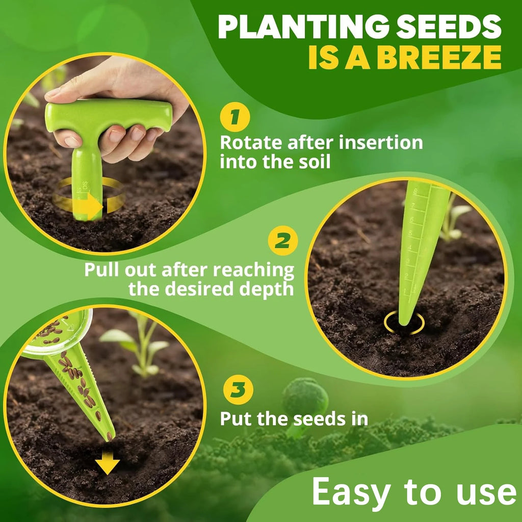 Ergonomic Garden Tool Set – Seed Planter & Dibber Kit