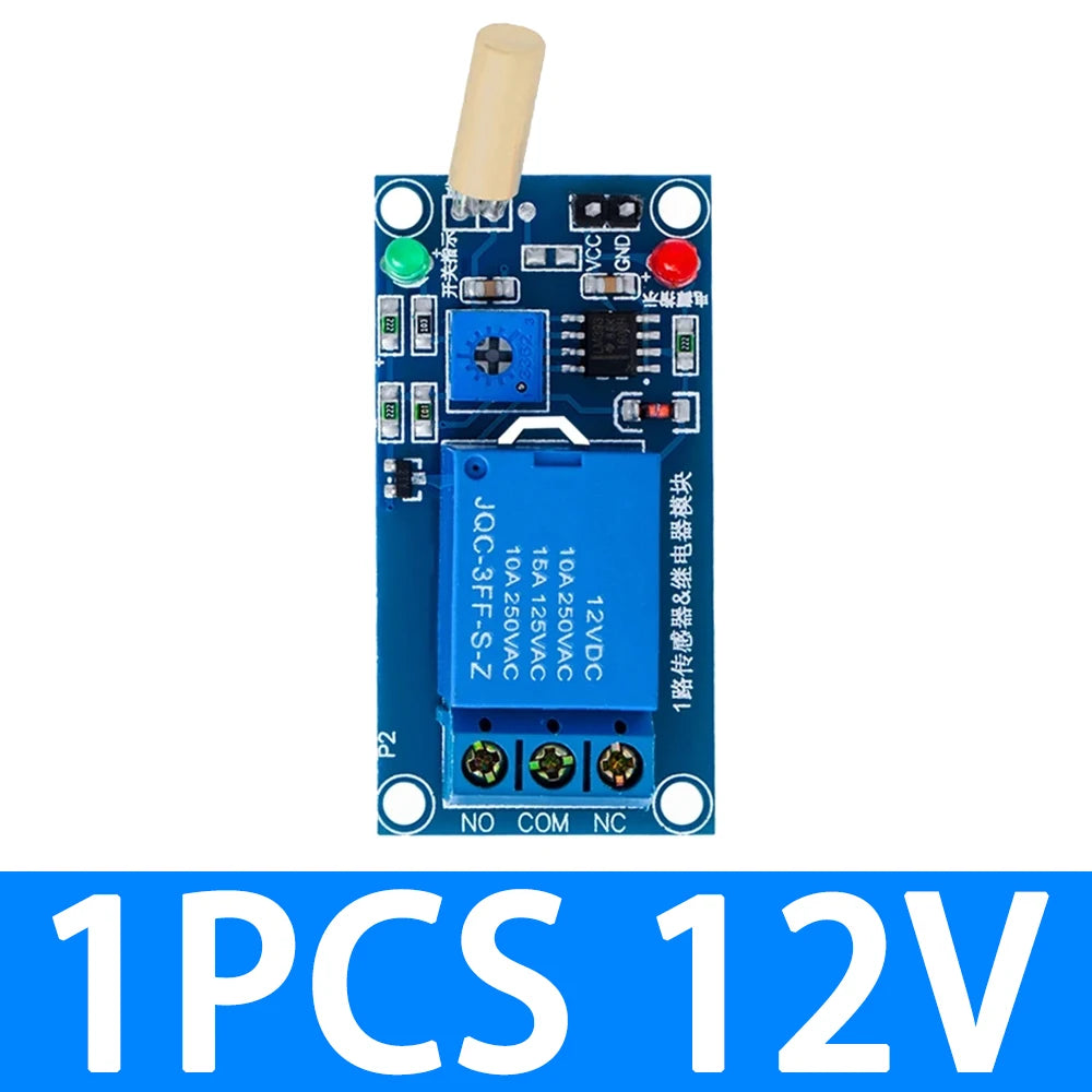 BAISHUN 5V 12v 1 Channel Output Tilt Slant Angle Sensor Relay Module Golden SW520D ball switch tilt sensor module For arduino Zpaxo 1PCS 12V