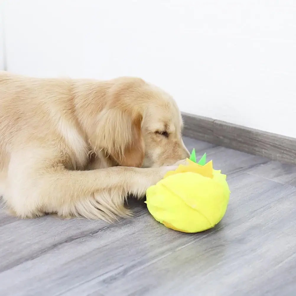 Pineapple Dog Interactive Slow Feeder Puzzle Training Chew Sniffing