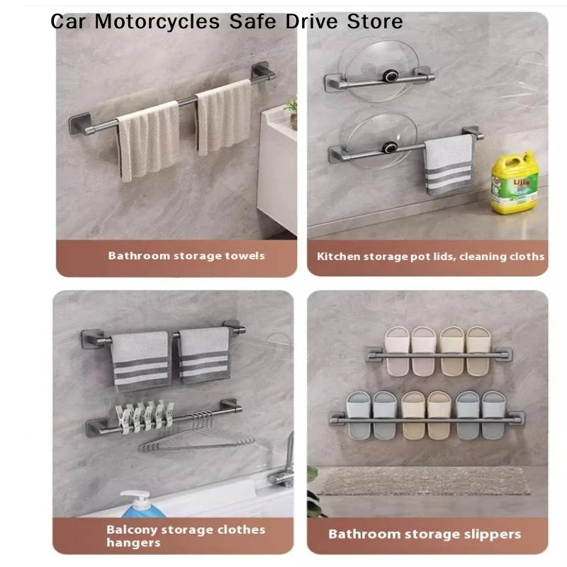 Non-drilling Towel Rack Double Layer Self Adhesive Bathroom Shower