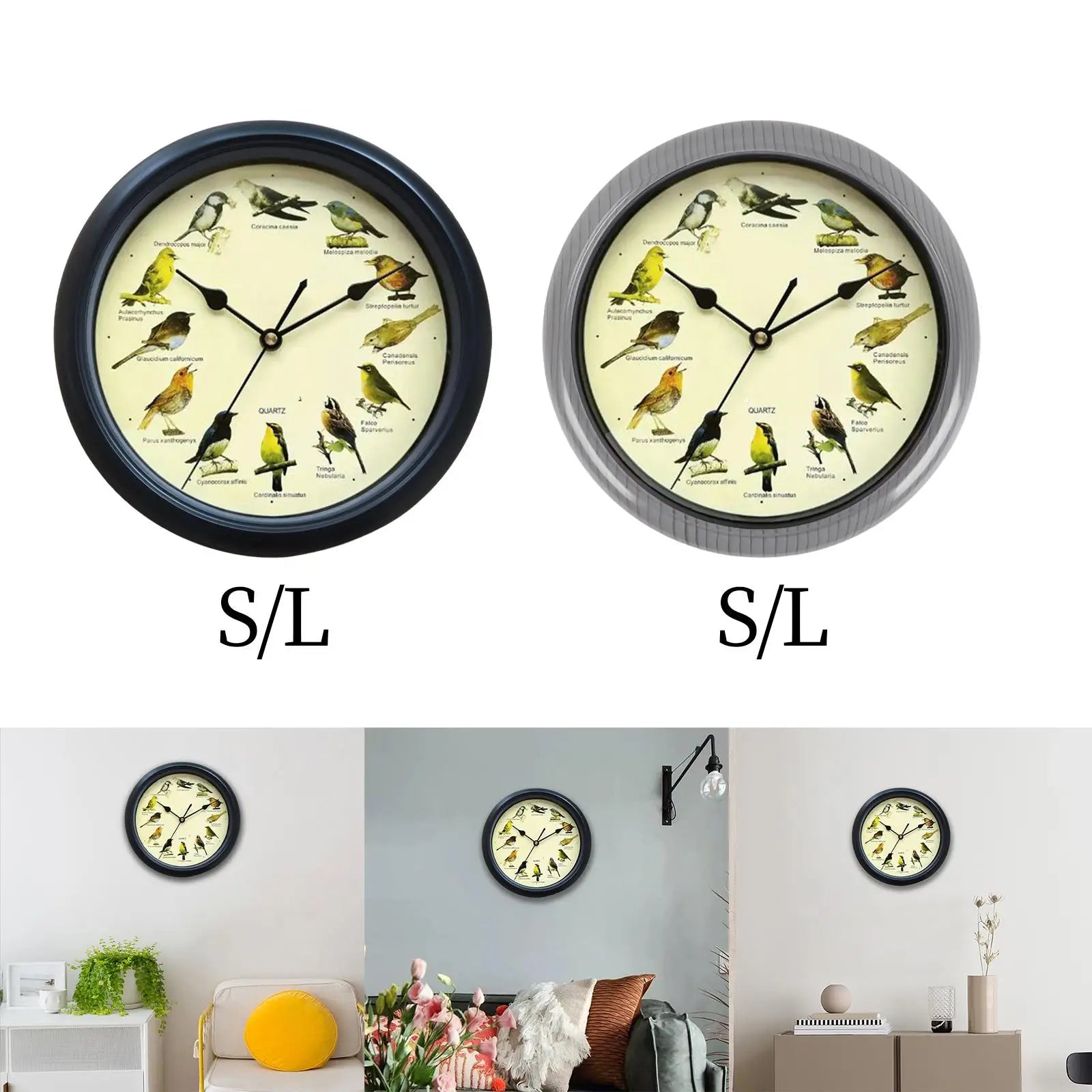 Musical Singing Birds Wall Clock – 12 Bird Calls, 10 Inch Decorative Wall Clock Zpaxo
