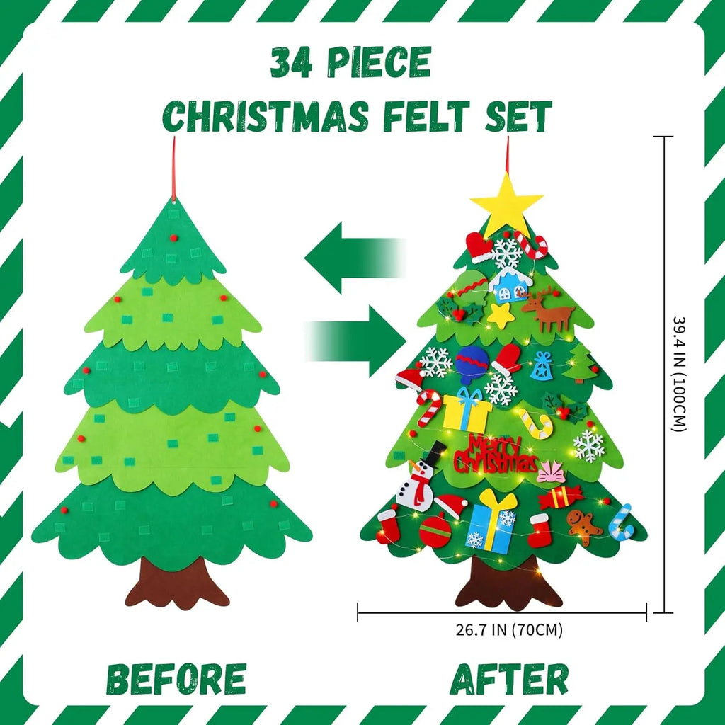 Felt Christmas Tree Kids 3 2ft My First Toddlers 34 Ornaments Wall