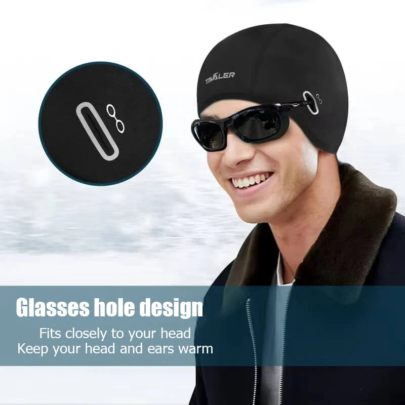 Winter Thermal Cycling Cap Outdoor Under MTB Helmet Liner Fleece Hat Sports Men Bicycle Skiing Beanie Running Hiking Skullcaps Zpaxo