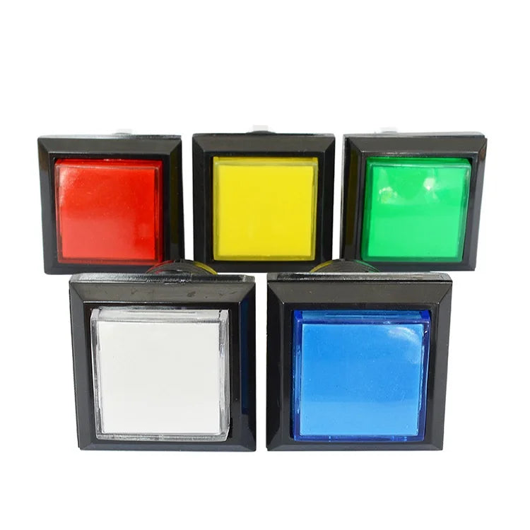 Arcade Square Push Buttons Illumilated 12V LED Light Built-in