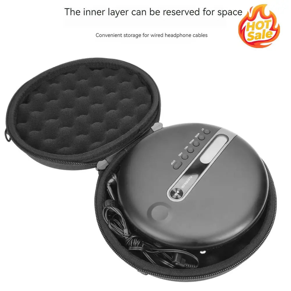 Travel Storage Case for 6 Inch CD Player Cable Accessories Mini Shoulder Bags with Adjustable Strap Drop-Proof Zpaxo