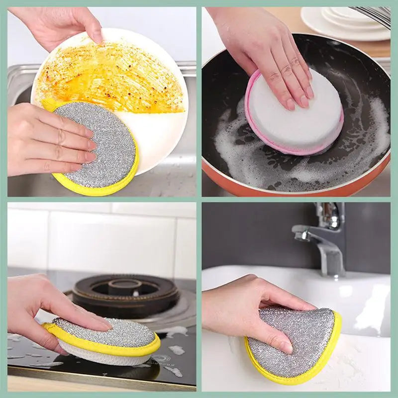 10/20/50PCS Double Side Dishwashing Sponge Dish Washing Brush Pan Pot Dish Wash Sponges Household Cleaning Reusable Kitchen Tool Zpaxo