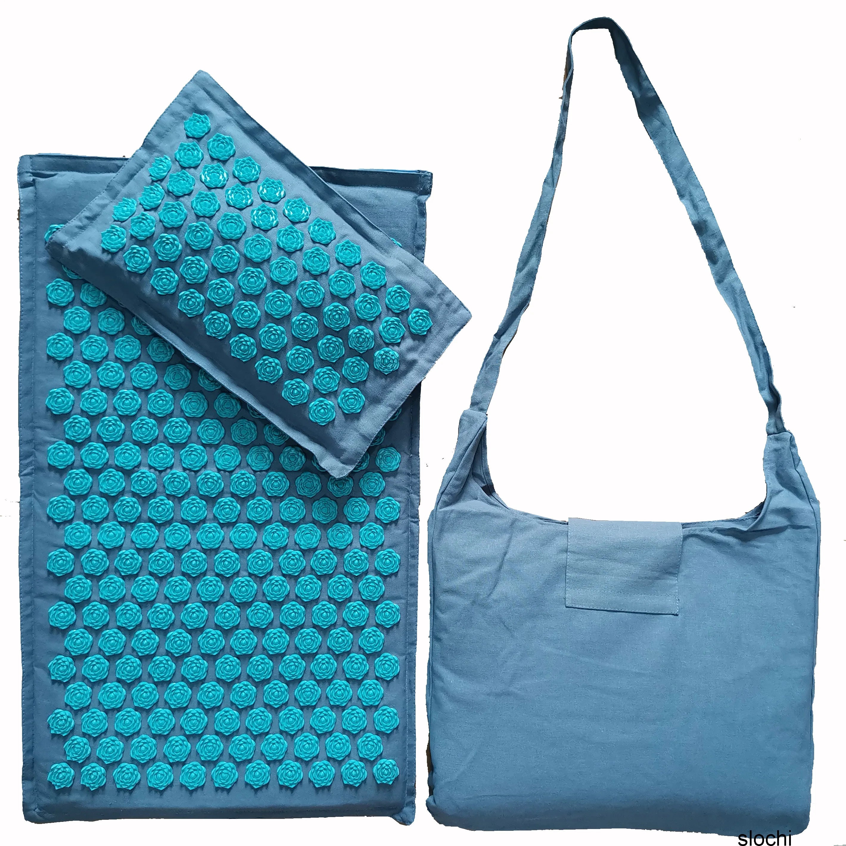 74*44cm Nature Linen Coconut Palm Massage Yoga Mat Sport Pillow Mat with Bag Lotus Spike Acupressure Mat Cushion Accupresure Mat Zpaxo