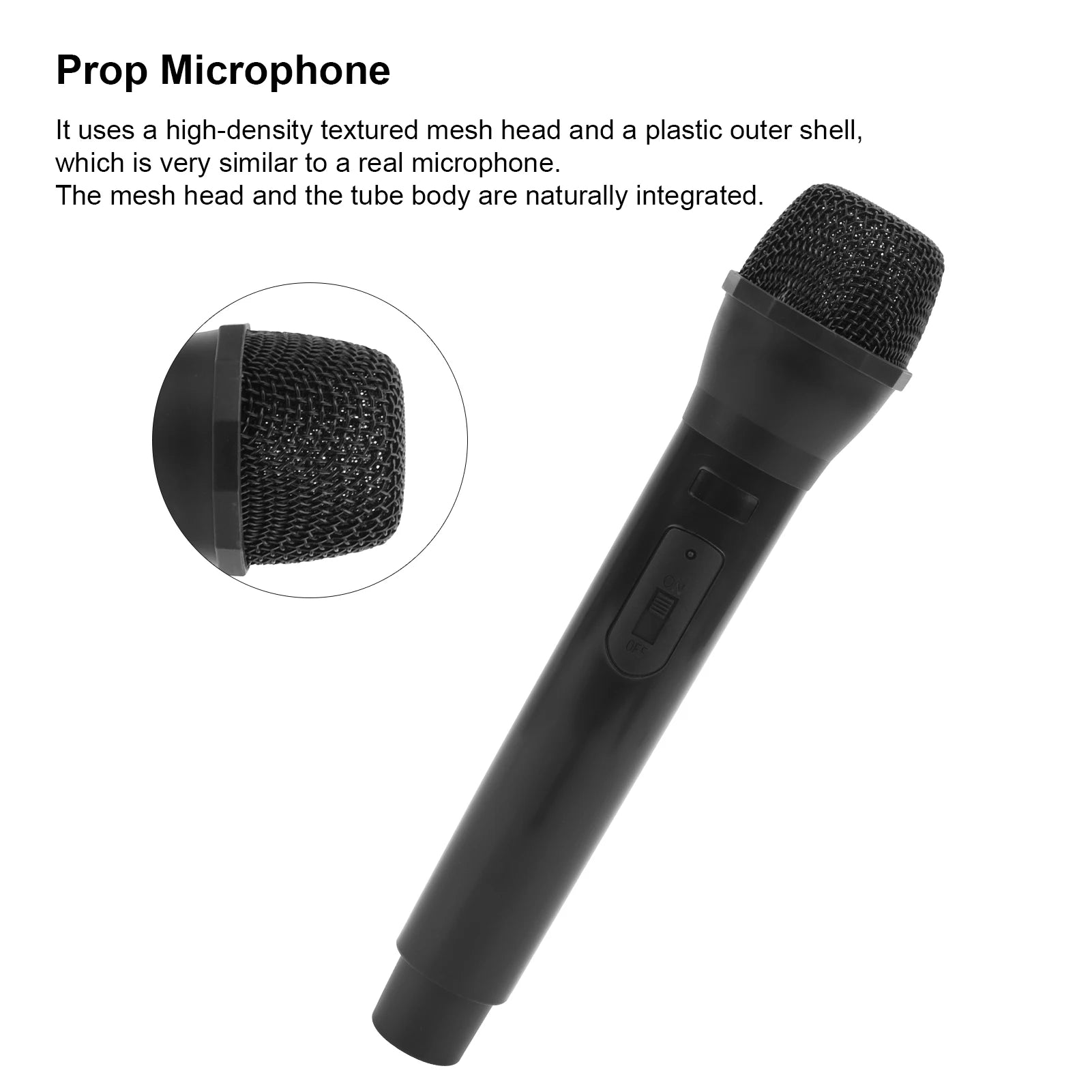 Plastic Prop Mic Microphone Realistic Karaoke Dance Shows Practice