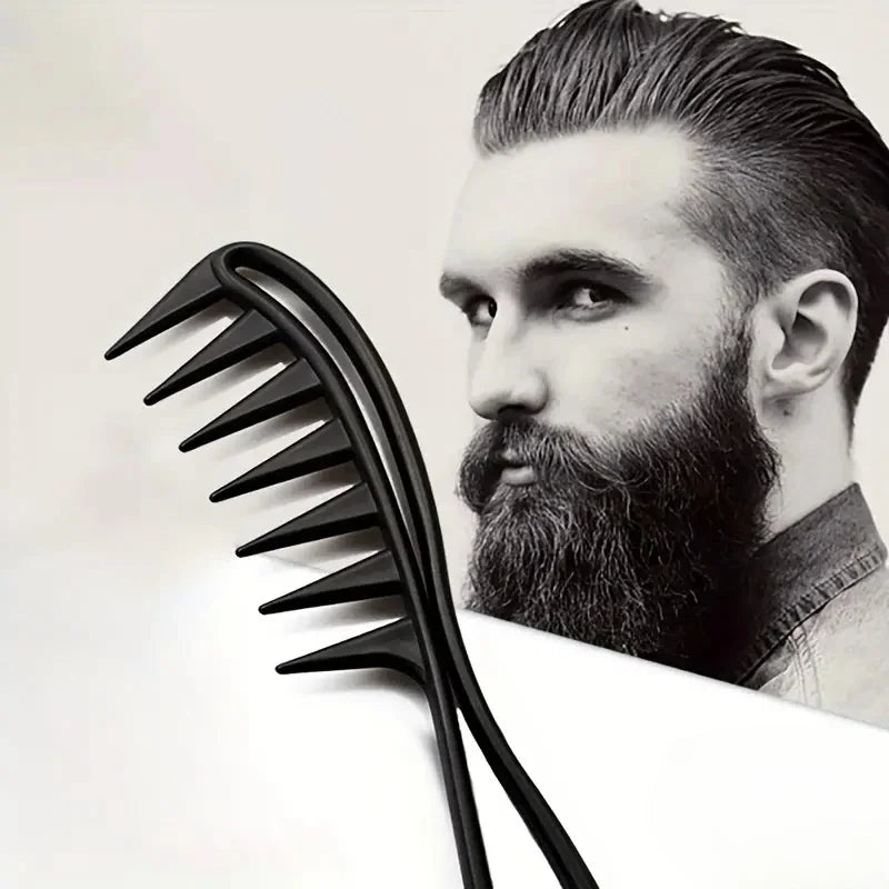 Hairdressing comb for men, black, massage comb, plastic wide-tooth comb, large-tooth comb for oily hair Zpaxo