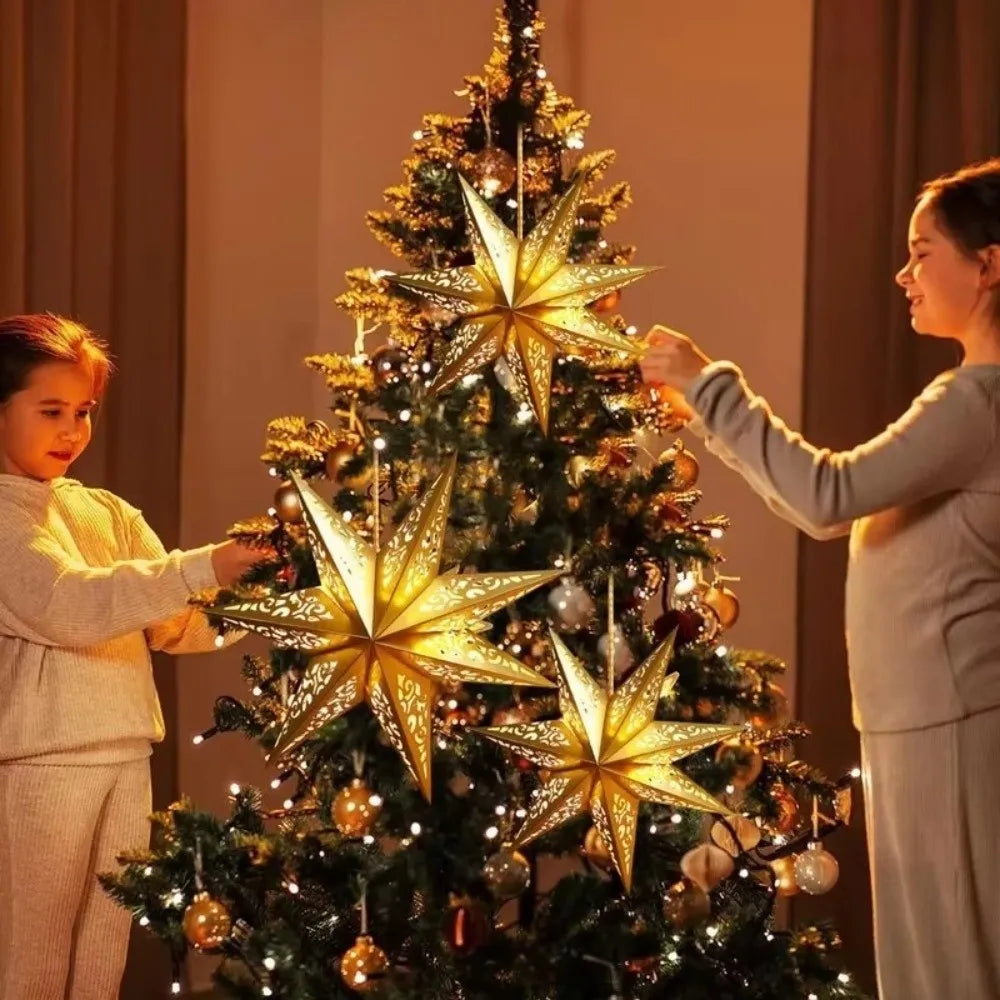 45cm Hollow Star Paper Christmas Lantern Hanging Light Cover Christmas Lantern Shade Zpaxo