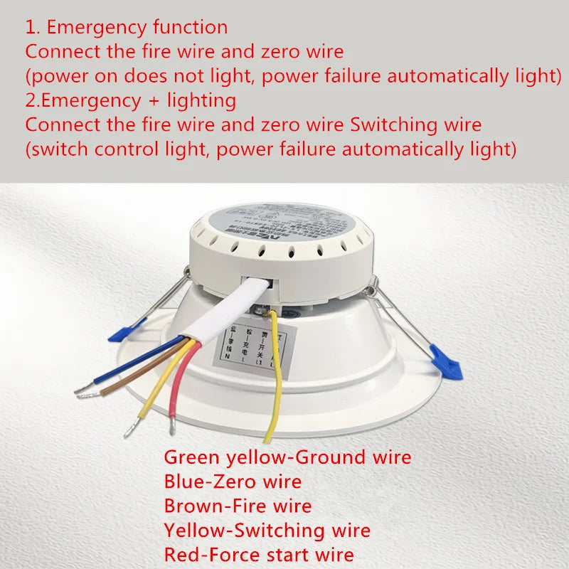 SHINEKNOT LED Emergency Recessed Downlight AC 200–240V