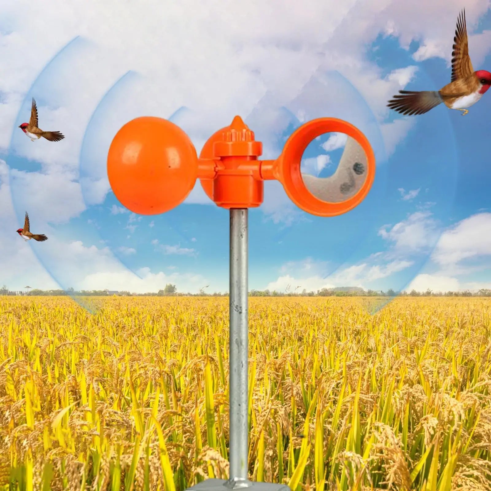 Bird Repeller 360 Degree Rotating Supplies Scarer Wind Power Lawn Zpaxo