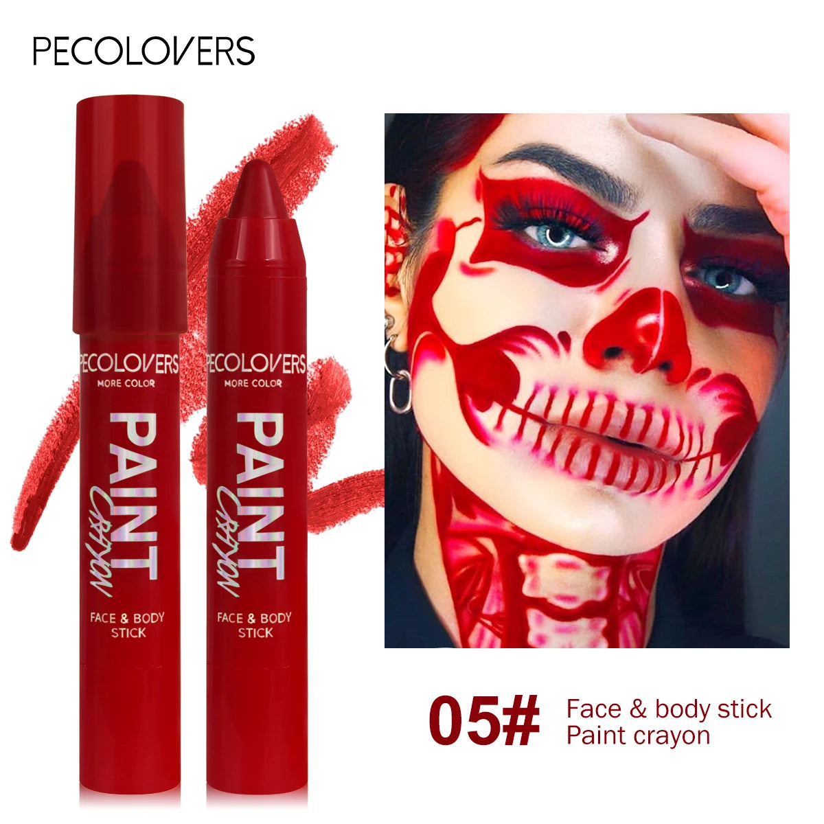 Face & Body Paint Sticks Body Paint in Blue black green Sweat-Proof & Water-Resistant Halloween & LongLasting Effect Zpaxo 05
