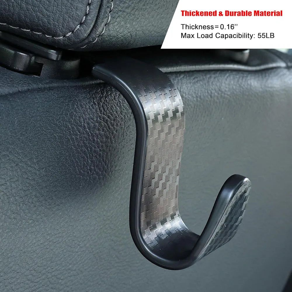 Car Seat Headrest Hooks 4-Pack – Universal Car Hanger Organizer