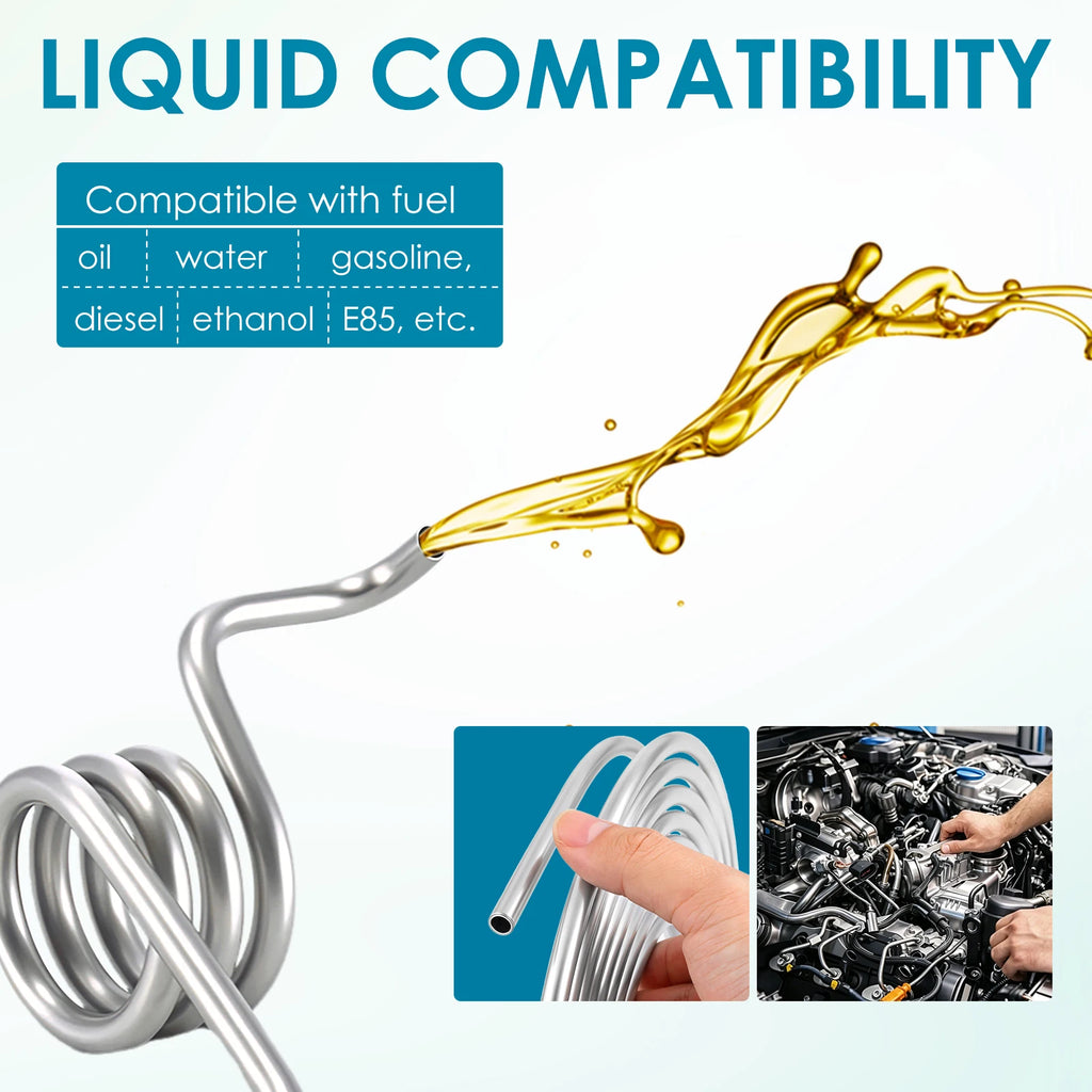 5/16 Aluminum Fuel Line 3003 Alloy Tubing 650 PSI High Pressure Oil Pipe Easy Bend For Fuel Tank Pump Car System 16ft 1Pack Zpaxo