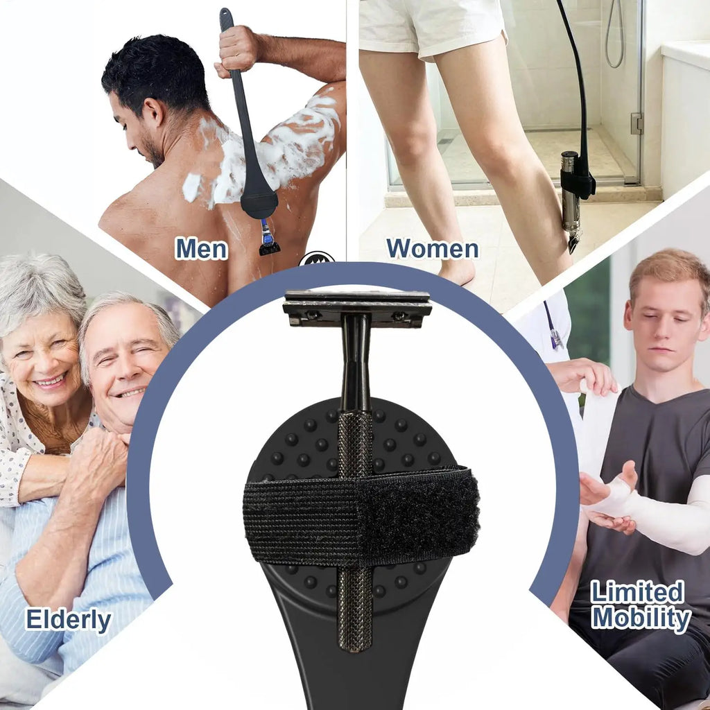 Multi-Function Handle Bandage for Shaver Hair Brush Lotion Applicator Back Hair Shaver Body Shaver Versatile Accessory Zpaxo