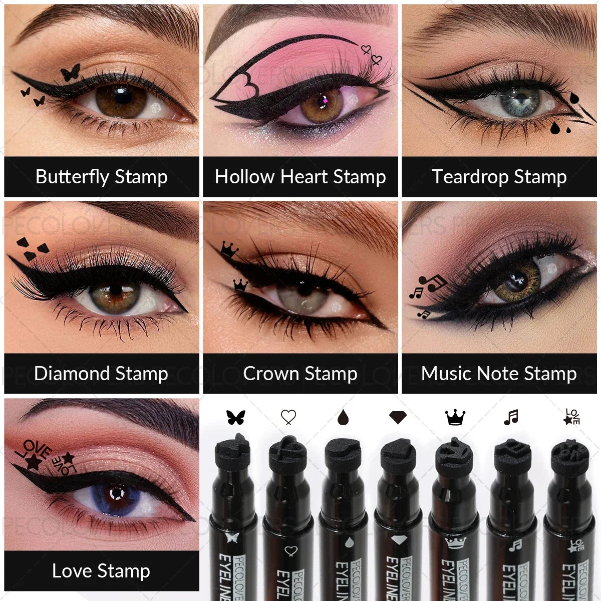 Waterproof Liquid Eyeliner Stamp Smudge-proof Create Unique Eye Shape Zpaxo