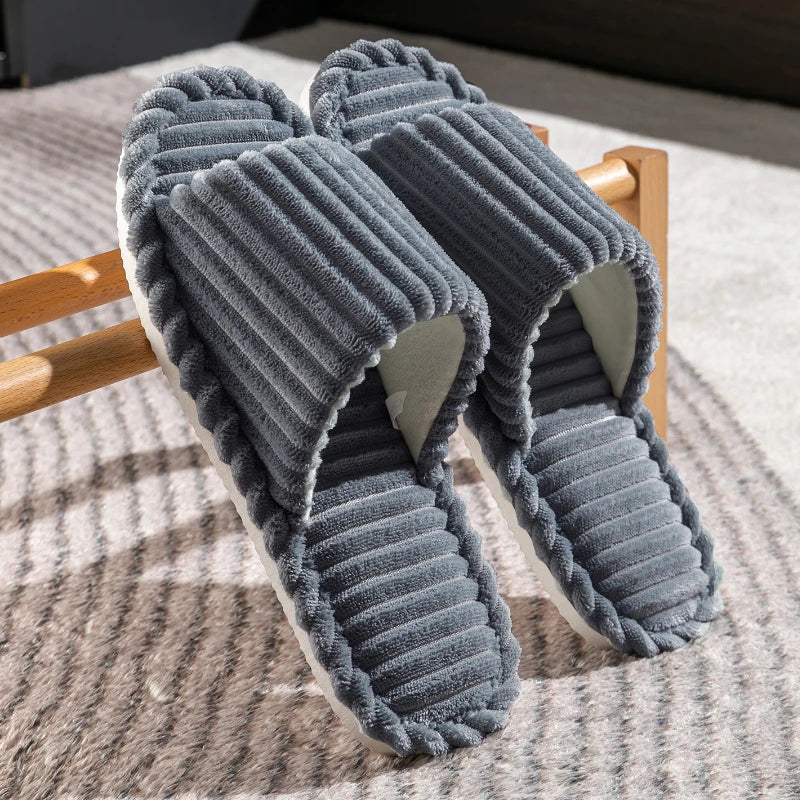 Men's Open-toe Flat Slippers Spring Fall Indoor Bedroom Breathable