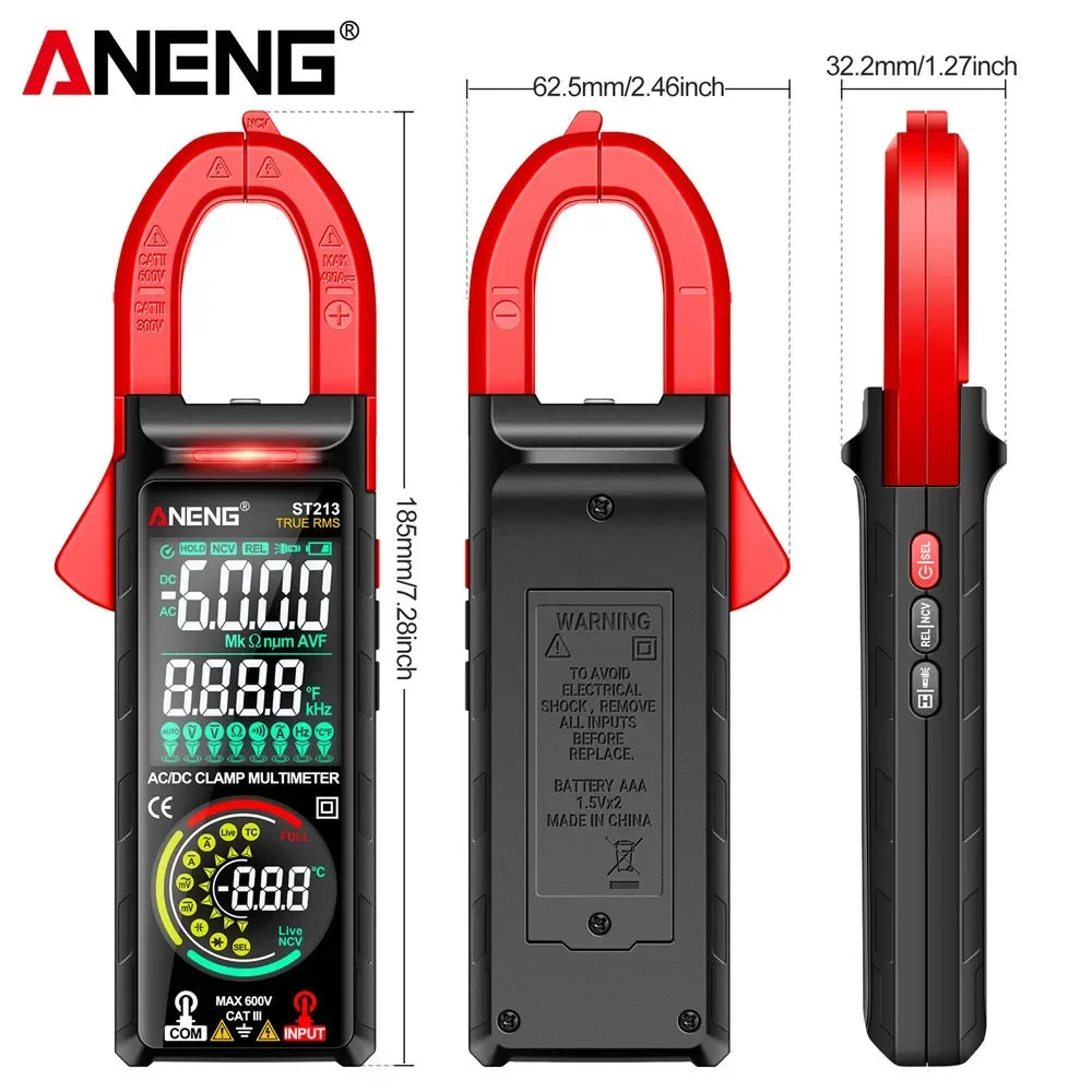 ANENG ST213 Smart Clamp Meter Multimeters 6000 Capacitance Hz