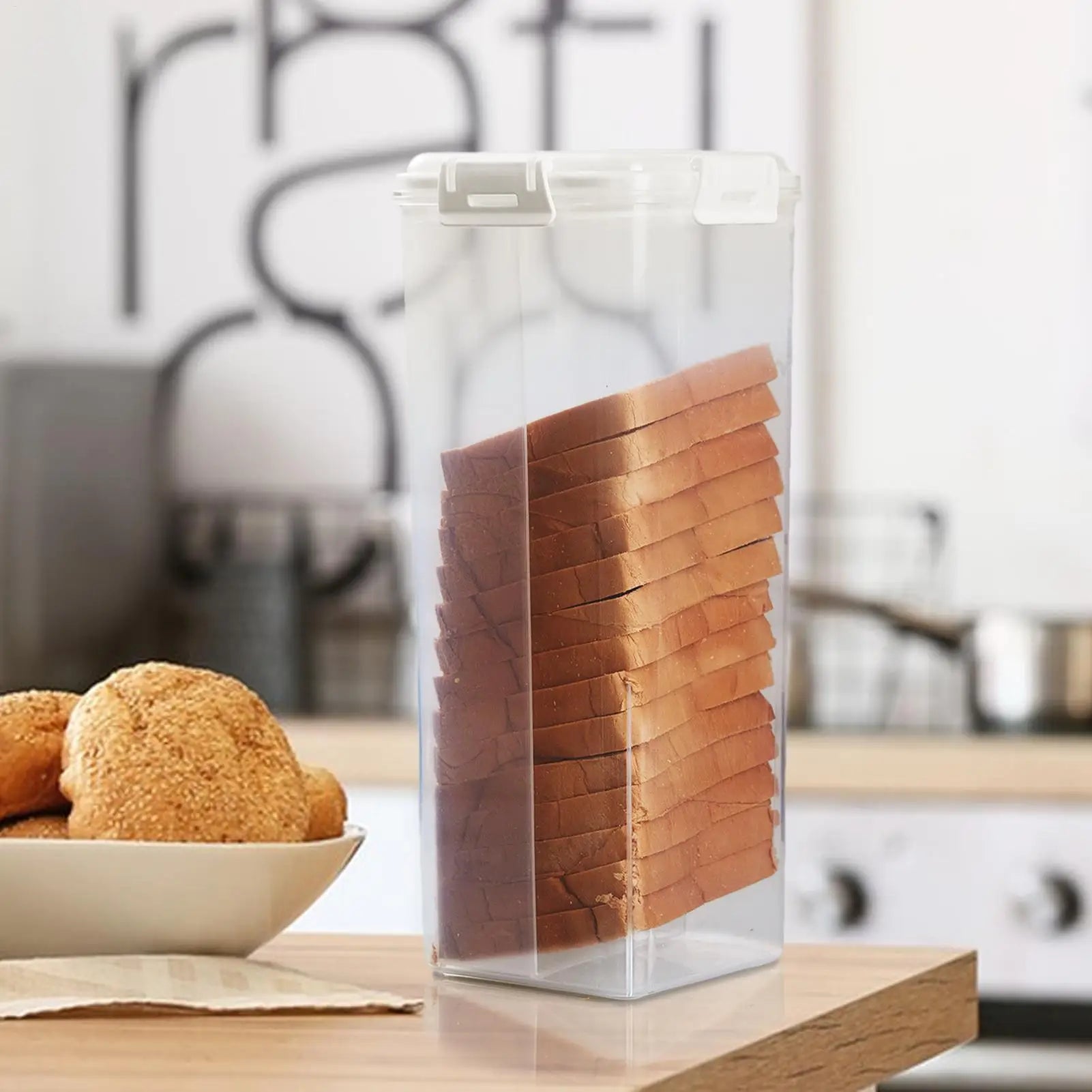 Bread Storage Container Clear Saver Airtight Lid Sandwich Keeper