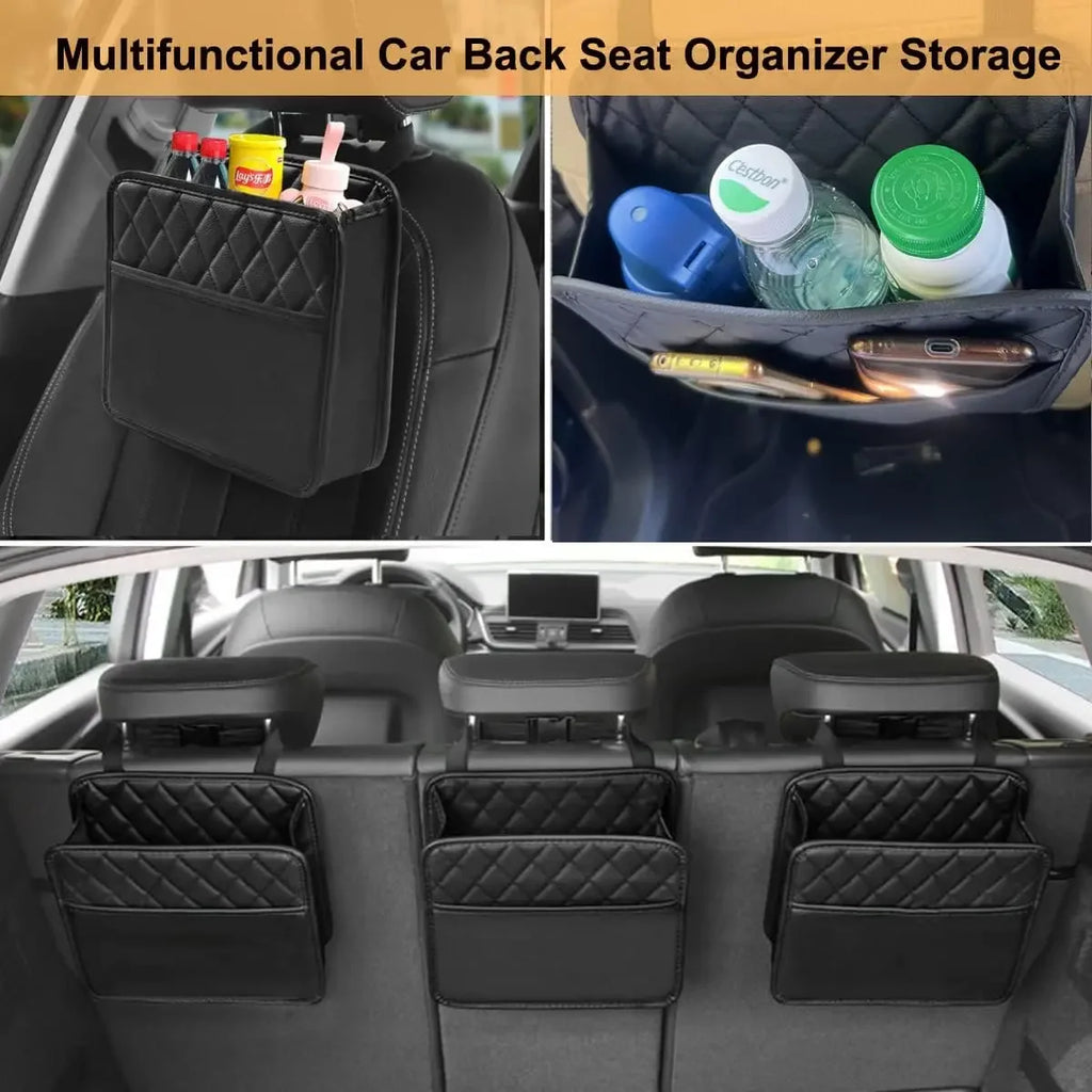 Car Seat Back Organizer – Waterproof PU Leather Hanging Caddy