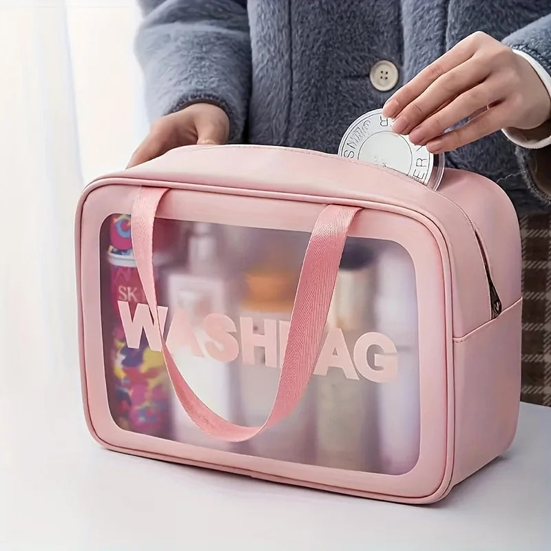 Toiletry Bag Transparent Window Spacious Easy-clean Travel Gym Daily