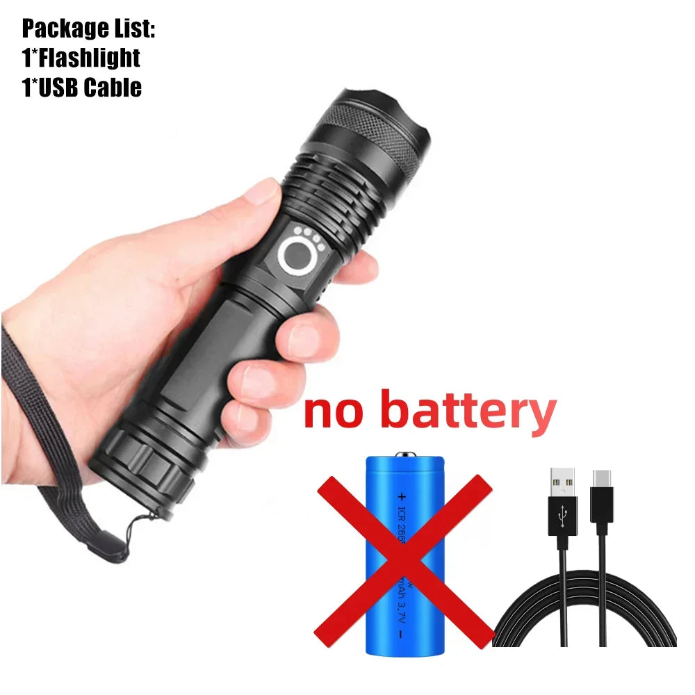 ESMARTER Zoomable Rechargeable LED Flashlight – IPX-6, 3 Modes