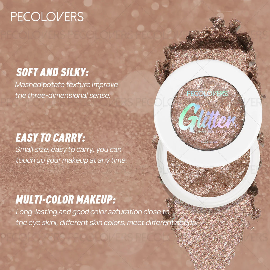 1PC Chameleon Eyeshadow Powder - Vibrant Pink Highlighter, Mashed Potato Texture, Long-Lasting Shimmer Zpaxo